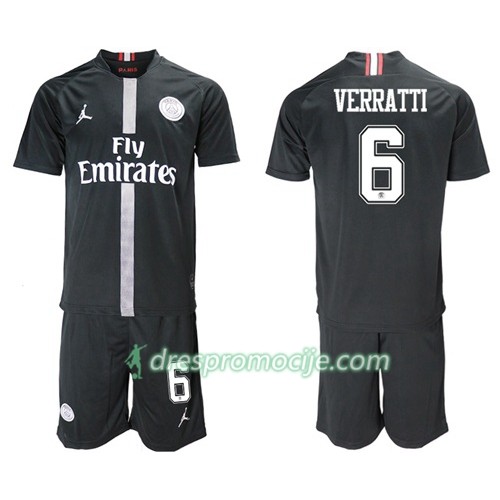 Paris Saint Germain Dres Verratti 6 Jodan Crna Dječji Treći 2018/19 Kratkih Rukava Paris Saint Germain Dres Verratti 6 Jodan Crna Dječji Treći 2018/19 Kratkih Rukava